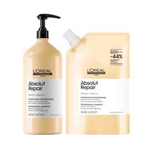 PACK REFILL 1L E SHAMPOO 1500 ML ABSOLUT REPAIR - Formatos Refill | L'Or&eacute;al Partner Shop
